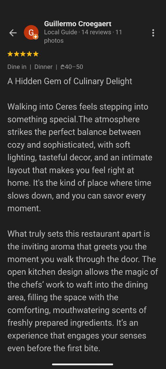 ceres bistro reviews (20 1) google