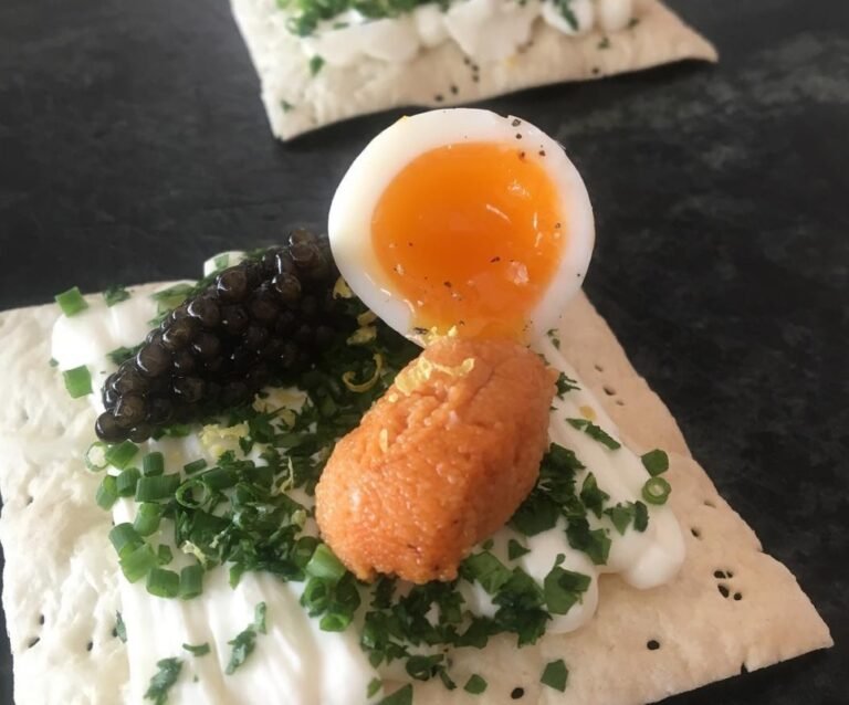 uni, caviar flatbread