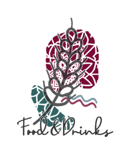 food and drinks icon with text (a)